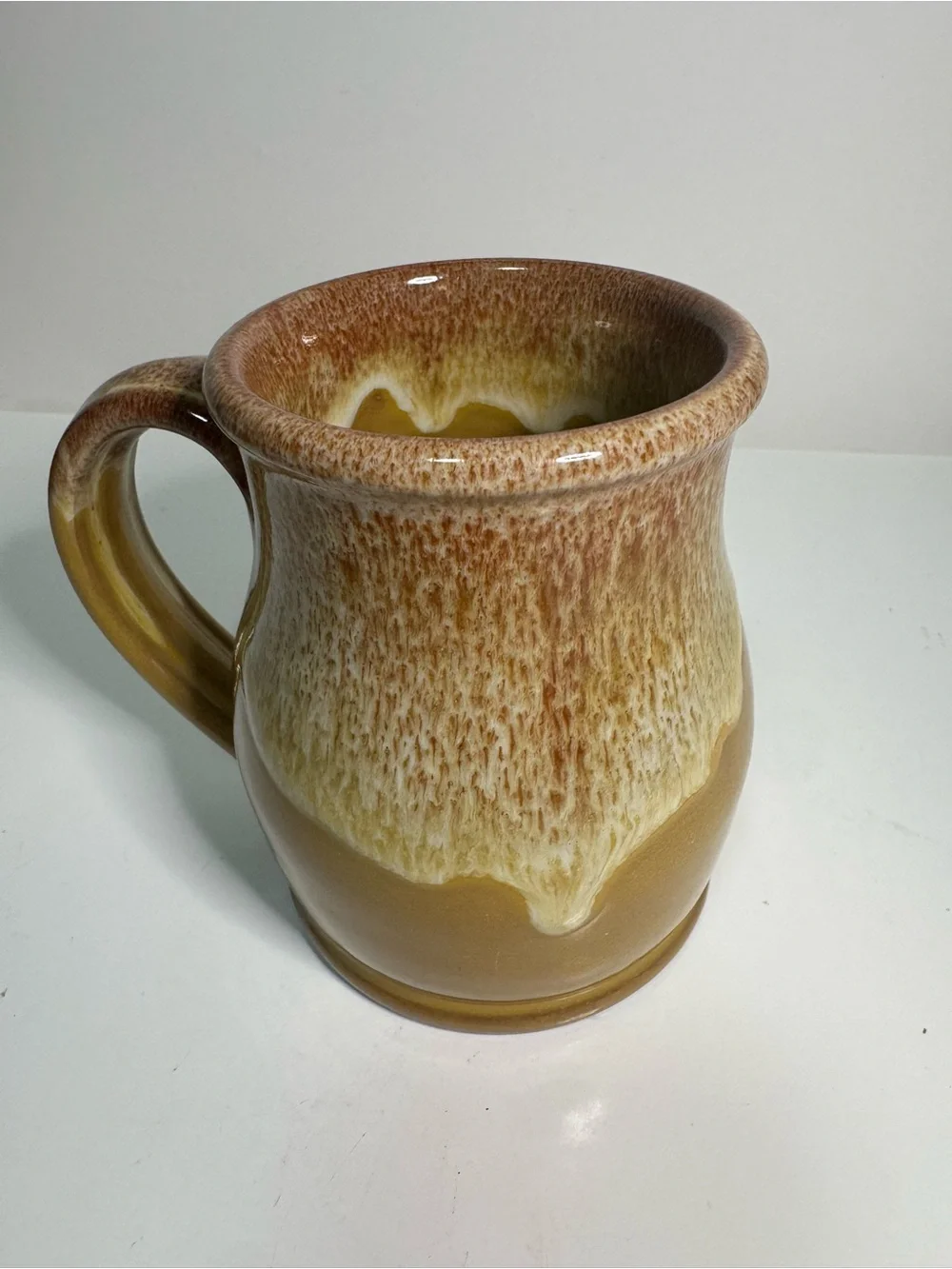 Summer Moon Coffee pottery mug mustard yellow